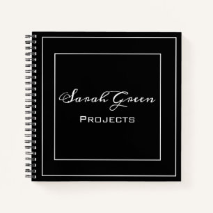 Cuaderno Elegante planificador negro de proyectos personali