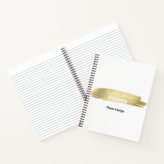 Cuaderno Elegante Planificador profesional de pincel de oro