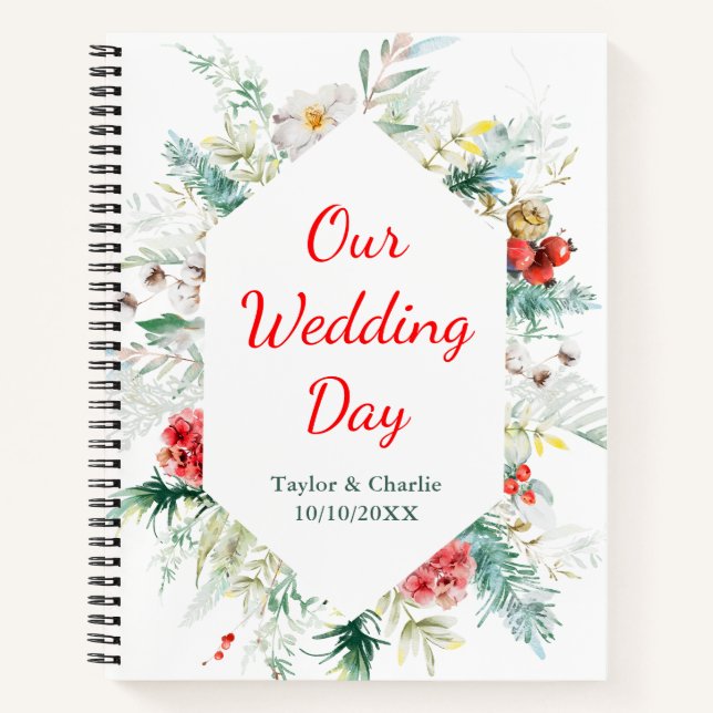 Cuaderno Elegante Planner de Boda de Invierno de Verdedero  (Anverso)