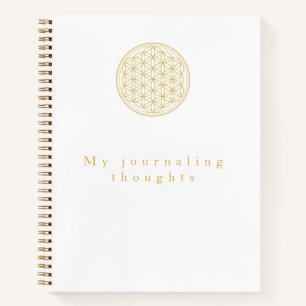 Cuaderno Elegante plantilla Flor dorada de vida