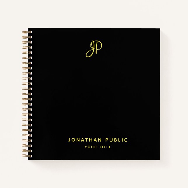 Cuaderno Elegante plantilla inicial monograma de oro para p (Anverso)