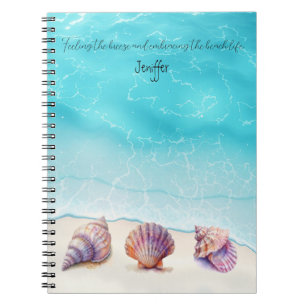 Cuaderno Elegante playa tropical con tumbonas Náuticas Perl