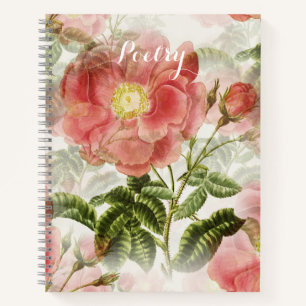 Cuaderno Elegante poesía de flores rosas