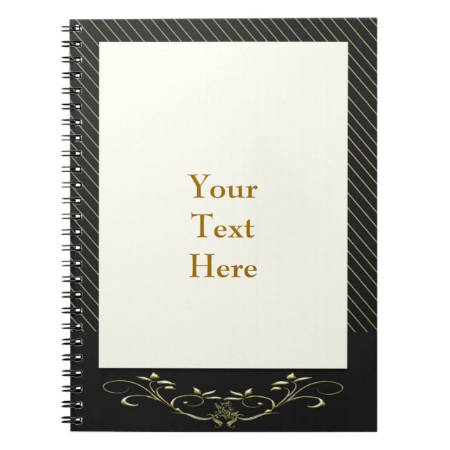 Cuaderno Elegante portátil Boda de bandas de oro (Frente)