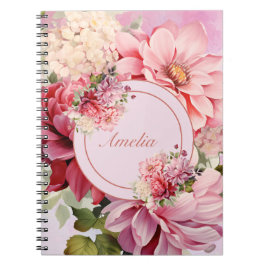 Cuaderno Elegante portátil de color de agua floral para Bou