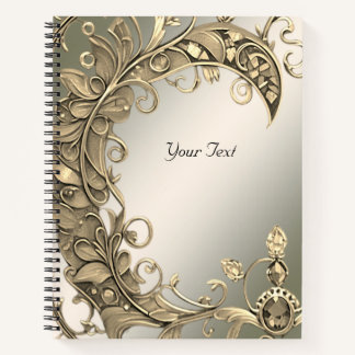 Cuaderno Elegante portátil de decoración dorada moderna