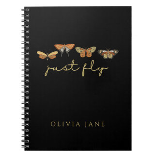 Cuaderno Elegante portátil de espiral de mariposa personali