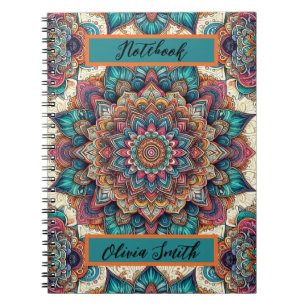 Cuaderno Elegante portátil de fotos espirales de Mandala