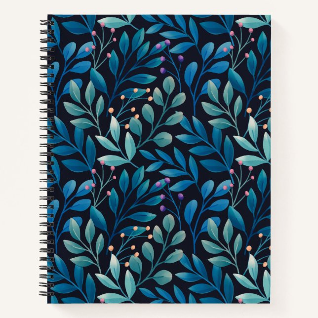 Cuaderno Elegante portátil de hoja azul (Anverso)