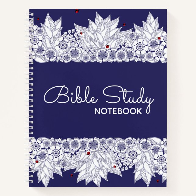 Cuaderno Elegante portátil de la Biblia Blanca Azul (Anverso)