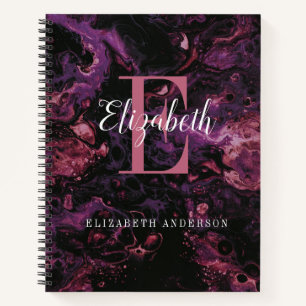 Cuaderno Elegante portátil de mármol rosado con guión de mo