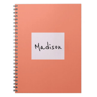 Cuaderno Elegante portátil de nombre personalizado moderno