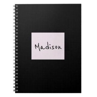 Cuaderno Elegante portátil de nombre personalizado moderno