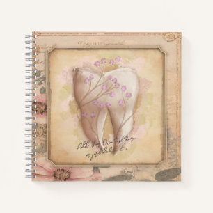 Cuaderno Elegante portátil de regalo odontológico antiguo d