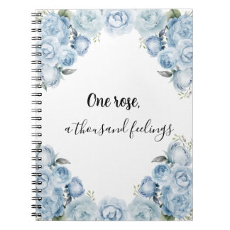 Cuaderno Elegante portátil de Rosas azules