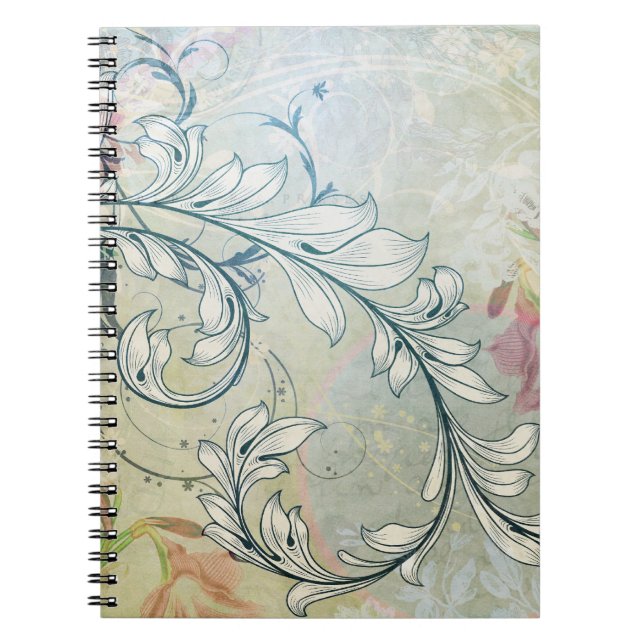 Cuaderno Elegante portátil floral (Frente)