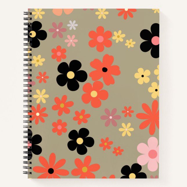 Cuaderno Elegante portátil floral (Anverso)