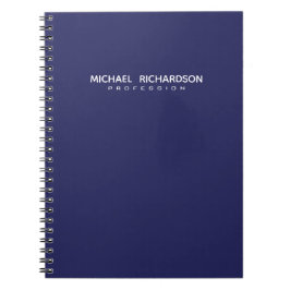 Cuaderno Elegante portátil Masculino Azul Blanco Personaliz