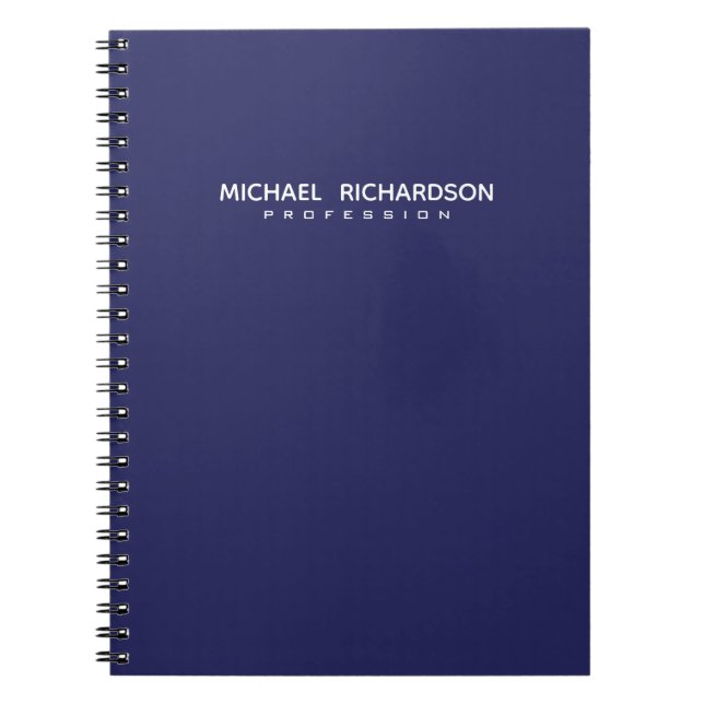 Cuaderno Elegante portátil Masculino Azul Blanco Personaliz (Frente)