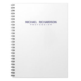 Cuaderno Elegante portátil Masculino Blanco Azul personaliz