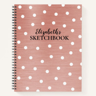 Cuaderno Elegante portátil monograma Rosa Oro Sketchbook
