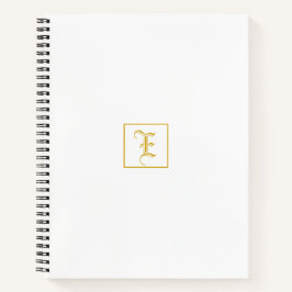 Cuaderno Elegante portátil personalizado monograma blanco d