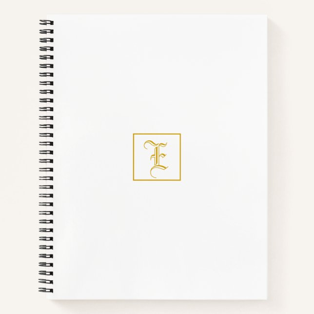 Cuaderno Elegante portátil personalizado monograma blanco d (Anverso)