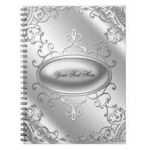 Cuaderno Elegante portátil plateado
