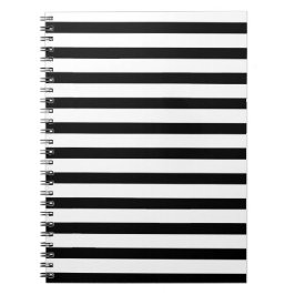 Cuaderno Elegante portátil rayado en blanco y negro
