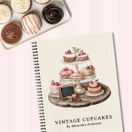 Cuaderno Elegante postre de pastelito vintage