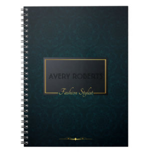 Cuaderno Elegante profesional geométrico elegante turquesa