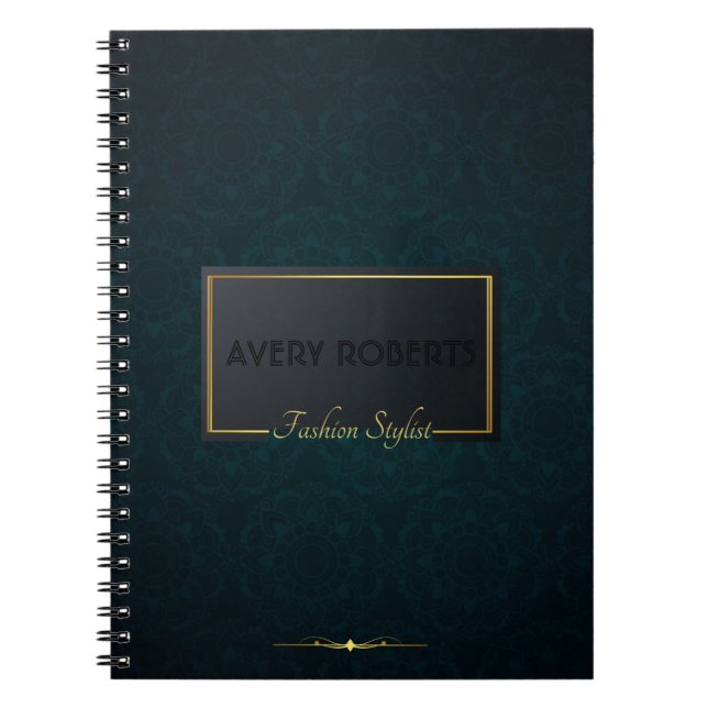 Cuaderno Elegante profesional geométrico elegante turquesa (Frente)
