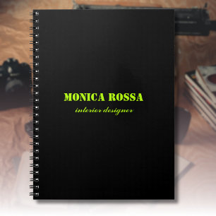 Cuaderno Elegante profesional moderno neón blanco negro