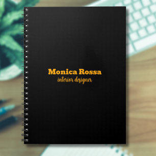 Cuaderno Elegante profesional moderno neón Naranja negro