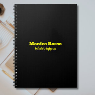 Cuaderno Elegante profesional Neon Moderno Amarillo Negro