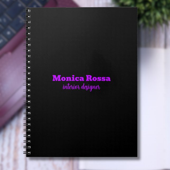 Cuaderno Elegante profesional Neon Moderno Morado Negro (Subido por el creador)