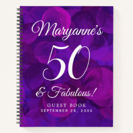 Cuaderno Elegante púrpura 50 y fabulosa fiesta de cumpleaño