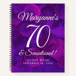 Cuaderno Elegante púrpura 70 y fiesta sensacional de cumple