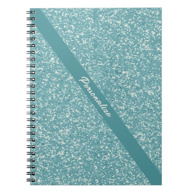 Cuaderno Elegante Purpurina azul bebé Moda de moda personal (Frente)