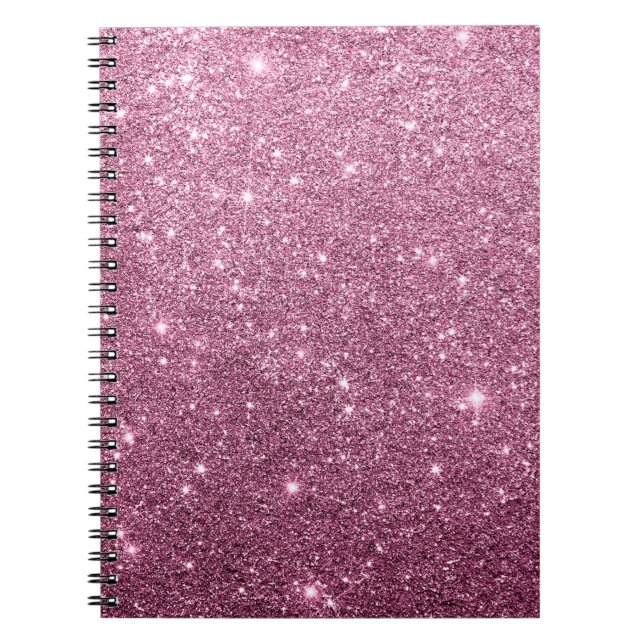 Cuaderno Elegante purpurina burgundy rosa abstracto de chic (Frente)