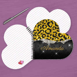 Cuaderno Elegante purpurina de imitación de faux impresión 