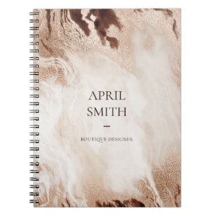 Cuaderno Elegante Purpurina de oro Agate Textura de mármol