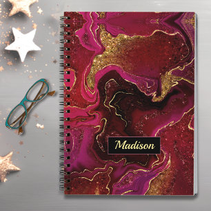 Cuaderno Elegante purpurina de oro de la imitación de la me