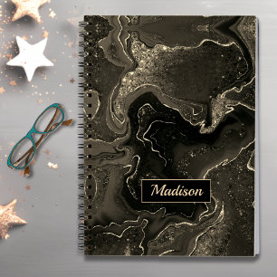 Cuaderno Elegante purpurina de oro de la imitación de la me