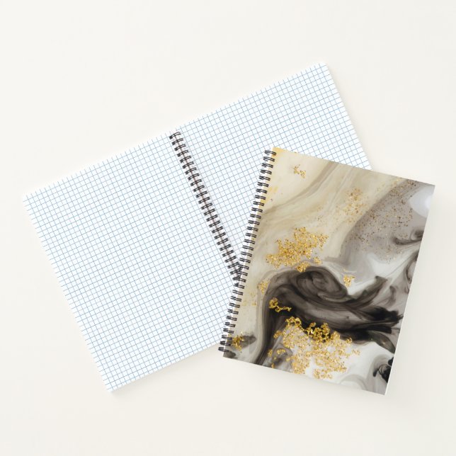 Cuaderno Elegante Purpurina dorado Marble Moda moderna (Interior)