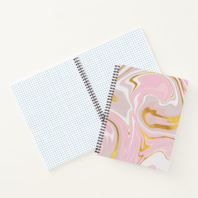 Cuaderno Elegante Purpurina dorado Marble Moda moderna Note (Interior)