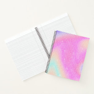 Cuaderno Elegante Purpurina gradiente Swirl Holographic