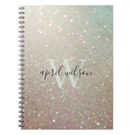 Cuaderno Elegante Purpurina Green Pink Aqua Shiny Shimmer P