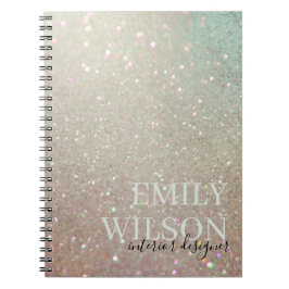 Cuaderno Elegante Purpurina Green Pink Aqua Shiny Shimmer P