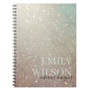 Cuaderno Elegante Purpurina Green Pink Aqua Shiny Shimmer P